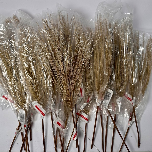 Gold Iced Floral Picks Bundle 🌟 Winter Stems • Glam Holiday Decor - Picture 4 of 4